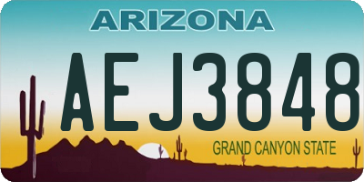 AZ license plate AEJ3848