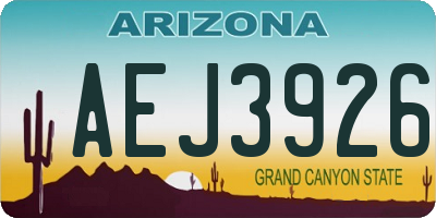 AZ license plate AEJ3926