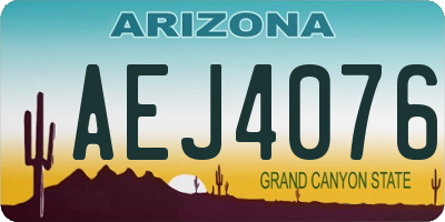 AZ license plate AEJ4076