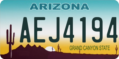 AZ license plate AEJ4194