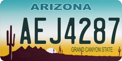 AZ license plate AEJ4287