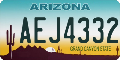 AZ license plate AEJ4332