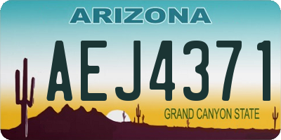 AZ license plate AEJ4371