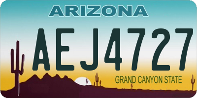 AZ license plate AEJ4727