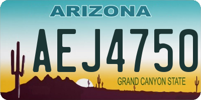 AZ license plate AEJ4750