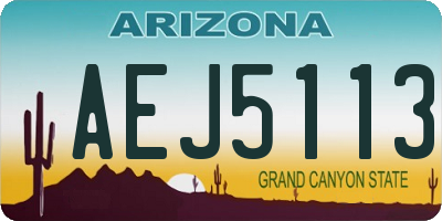 AZ license plate AEJ5113