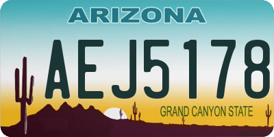 AZ license plate AEJ5178