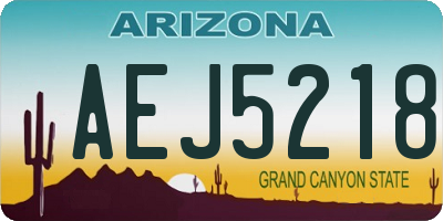 AZ license plate AEJ5218