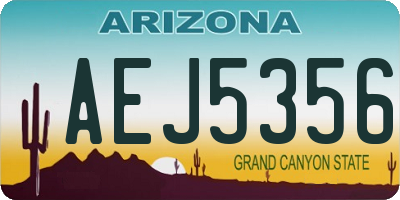 AZ license plate AEJ5356