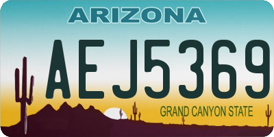 AZ license plate AEJ5369