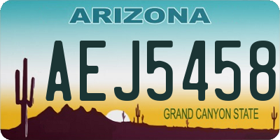 AZ license plate AEJ5458