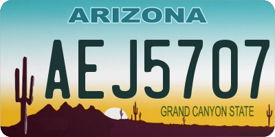 AZ license plate AEJ5707