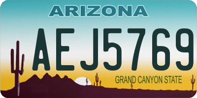 AZ license plate AEJ5769