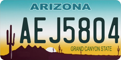 AZ license plate AEJ5804