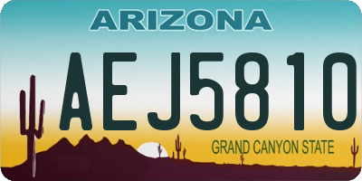 AZ license plate AEJ5810