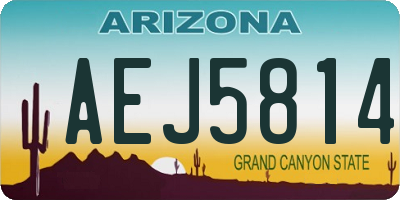 AZ license plate AEJ5814