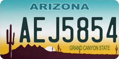 AZ license plate AEJ5854