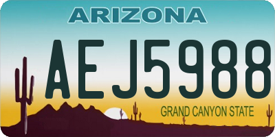 AZ license plate AEJ5988