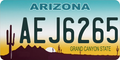 AZ license plate AEJ6265