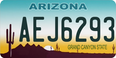 AZ license plate AEJ6293