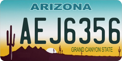 AZ license plate AEJ6356