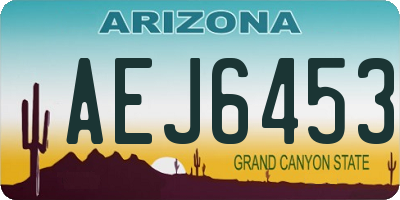AZ license plate AEJ6453