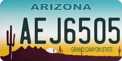 AZ license plate AEJ6505