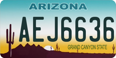AZ license plate AEJ6636