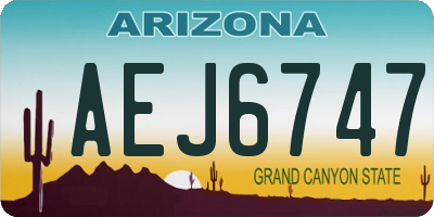 AZ license plate AEJ6747