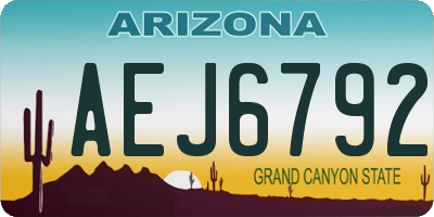 AZ license plate AEJ6792