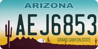 AZ license plate AEJ6853