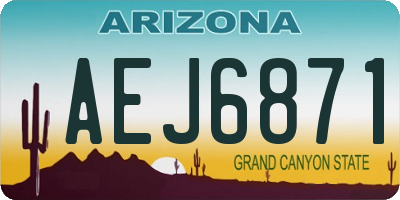 AZ license plate AEJ6871