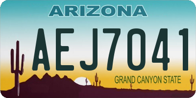 AZ license plate AEJ7041