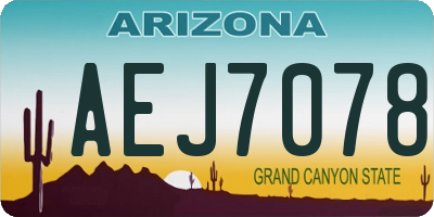 AZ license plate AEJ7078