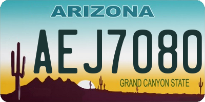 AZ license plate AEJ7080