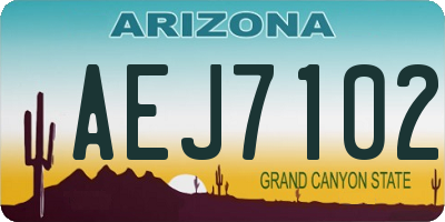 AZ license plate AEJ7102