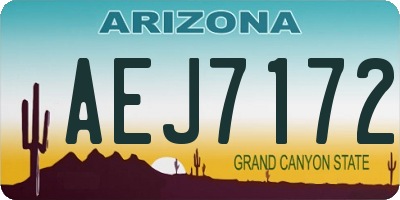 AZ license plate AEJ7172