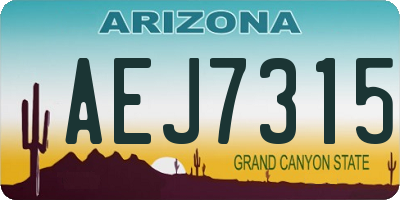AZ license plate AEJ7315