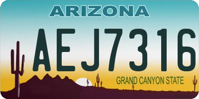 AZ license plate AEJ7316