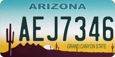 AZ license plate AEJ7346