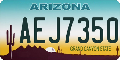 AZ license plate AEJ7350
