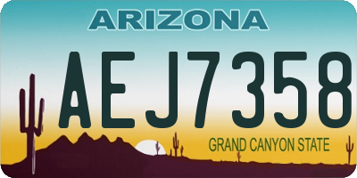 AZ license plate AEJ7358