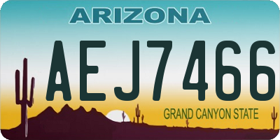 AZ license plate AEJ7466