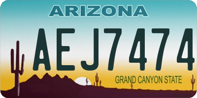 AZ license plate AEJ7474