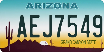 AZ license plate AEJ7549