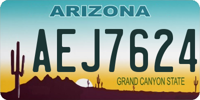 AZ license plate AEJ7624