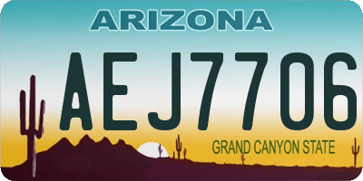 AZ license plate AEJ7706