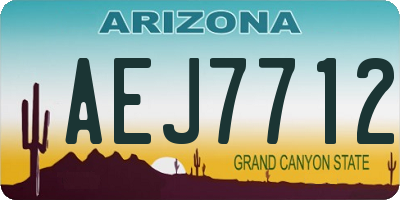 AZ license plate AEJ7712