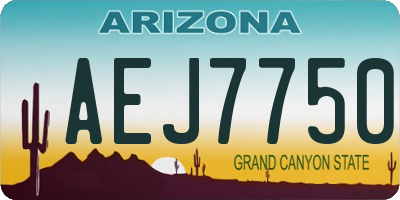AZ license plate AEJ7750