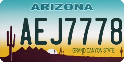 AZ license plate AEJ7778